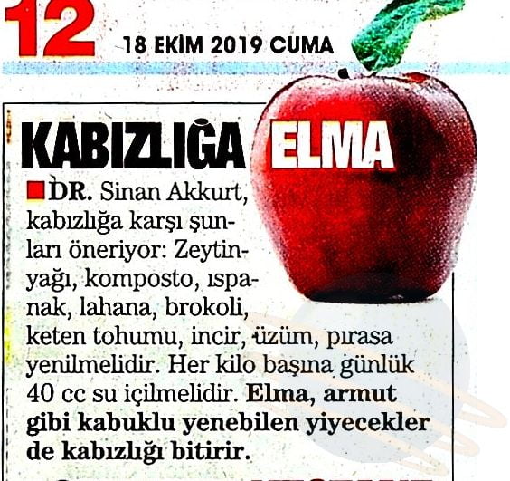 Kabızlığa elma