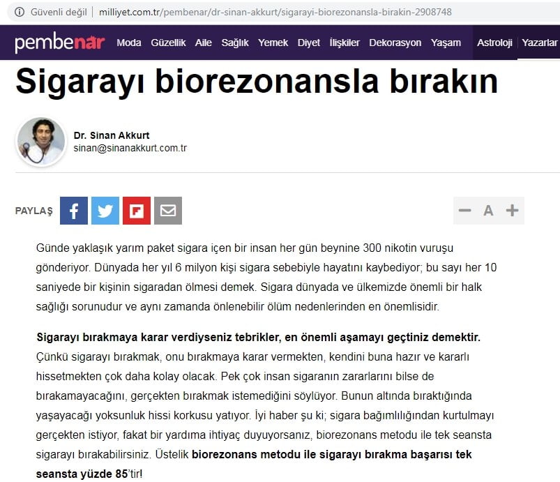 Sigarayı biorezonansla bırakın