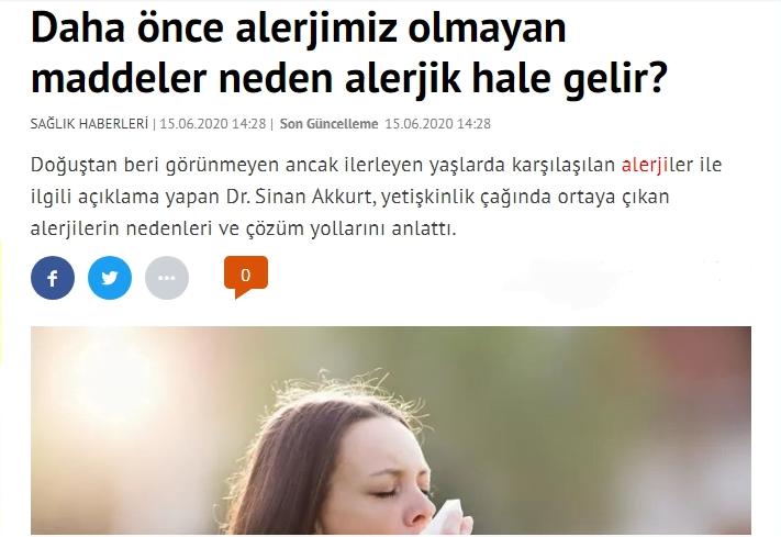 Daha önce alerjimiz olmayan maddeler neden alerjik hale gelir?