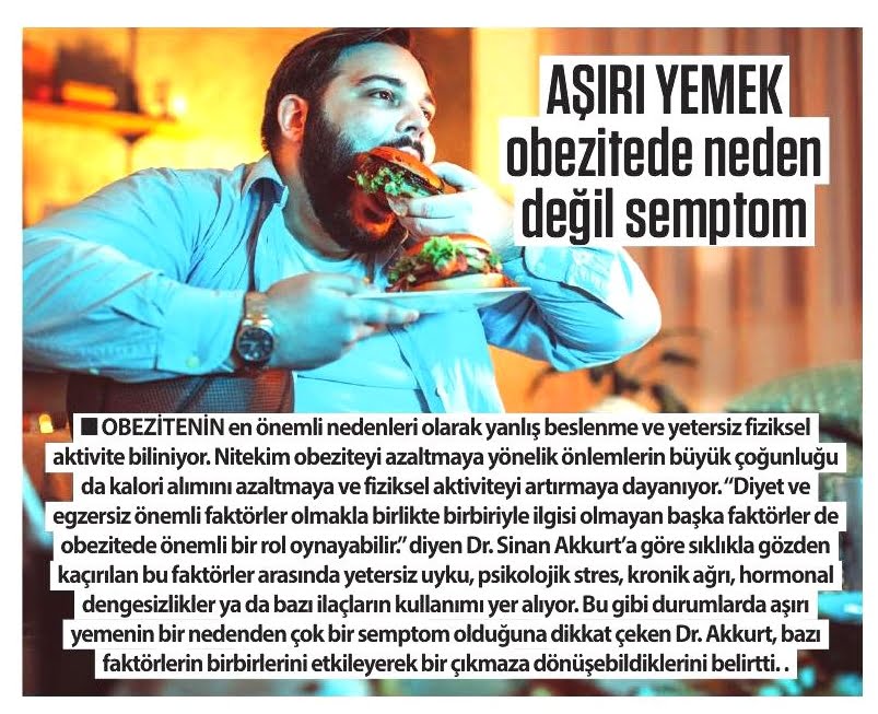 Aşırı yemek, obezitede neden değil semptom olabilir