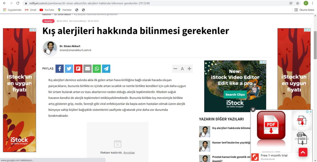 milliyet.com.tr - 8.2.22 | Dr. Sinan Akkurt